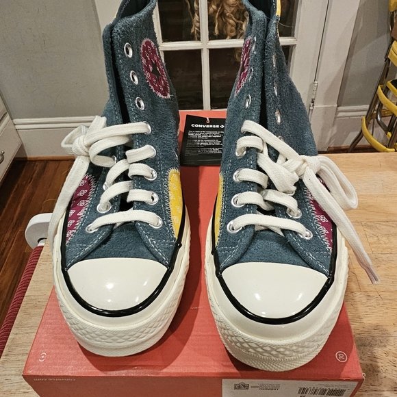 Converse High-Top Sneakers with Patchwork Design 8.5 Womens - Picture 3 of 9